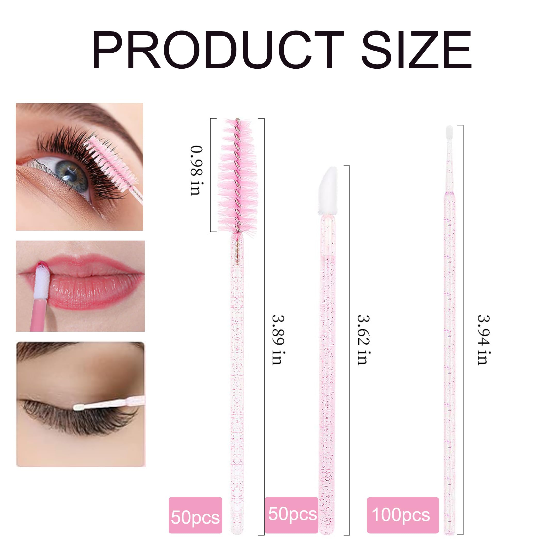 BUYBLIFE 200pcs Disposable Mascara Wands Lip Applicator Makeup Brush Sets - Image 2