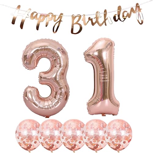 Decoración de cumpleaños número 31, globos de papel de aluminio, globos de látex para fiesta de cumpleaños de 31 años, globos de helio, globos de disponible en Yaxa Colombia