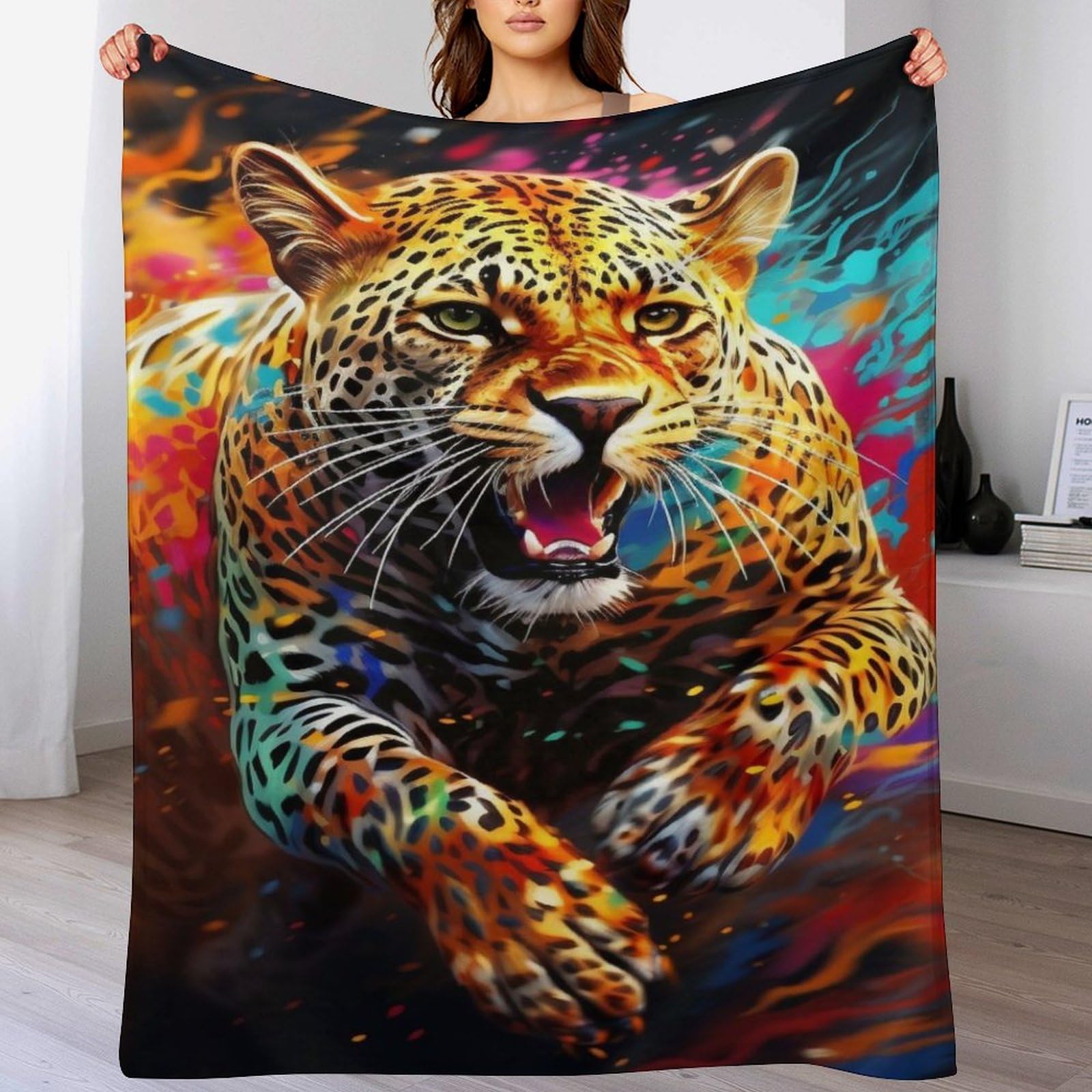 Couverture léopard de haute qualité en flanelle polaire douce 130x180 cm