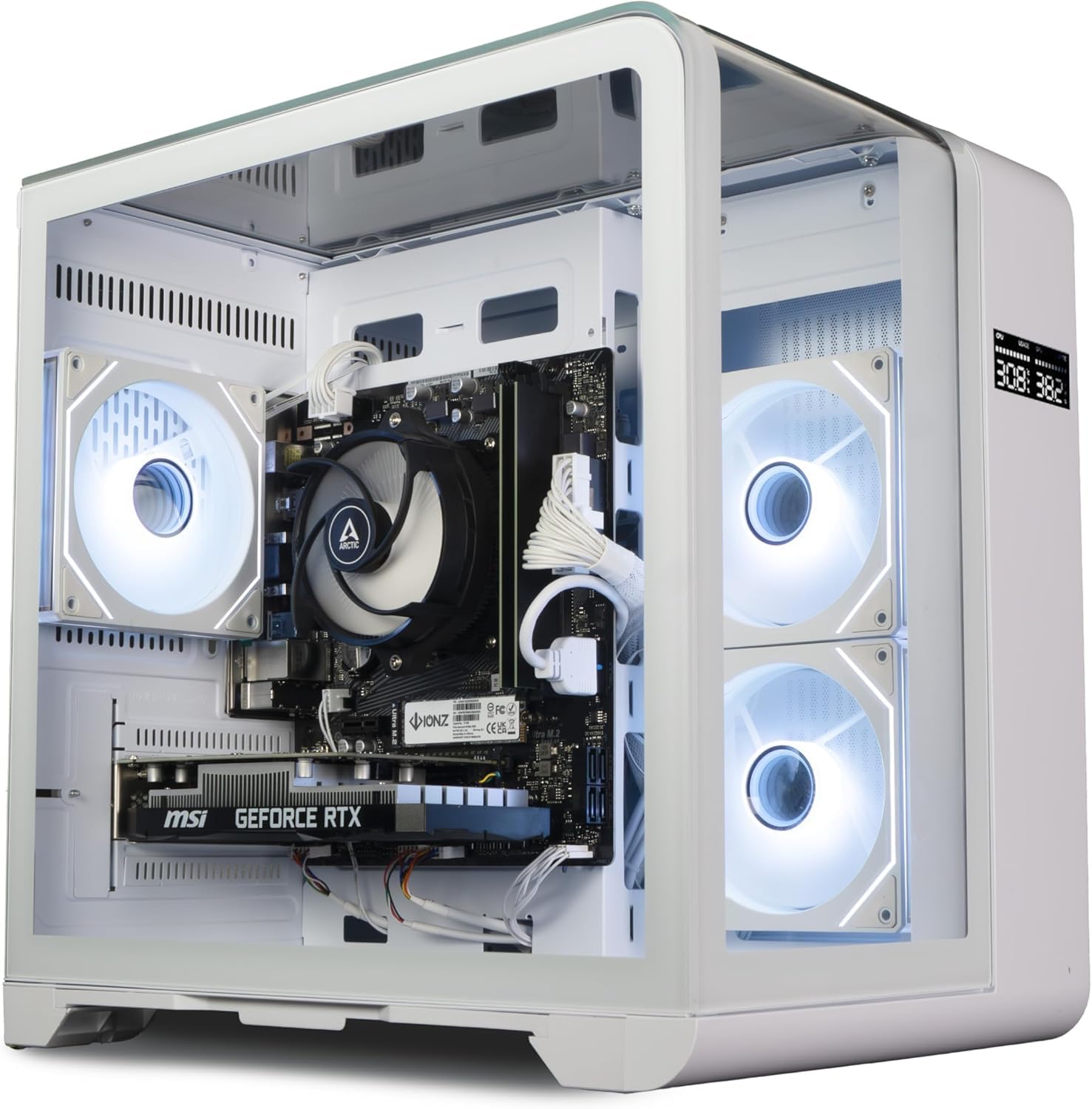 ionz Gaming PC - Desktop Computer, Ryzen 7 5800X, NVIDIA RTX 5060 Ti, 16GB RAM, 120mm AIO Liquid Cooler, 1TB NVMe SSD, 600W 80+ PSU, WiFi, Windows 11, Apex Black — view 18