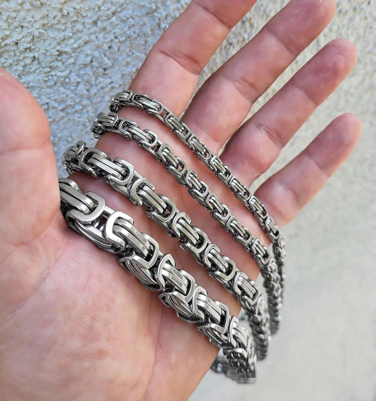 Soul-Cats King Chain Necklace Bracelet Set Curb Chain