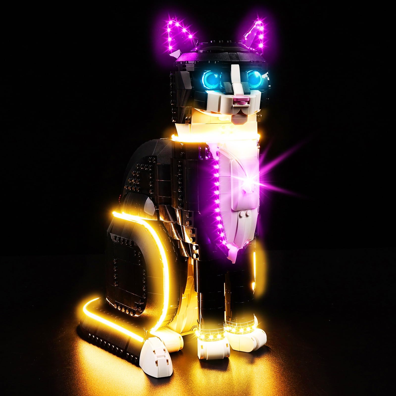 Kyglaring LED Light Kit Compatible with Lego Tuxedo Cat 21349 Building Blocks, Upgraded Chest and Eyes Lights, Lights Only (Model Not Included),