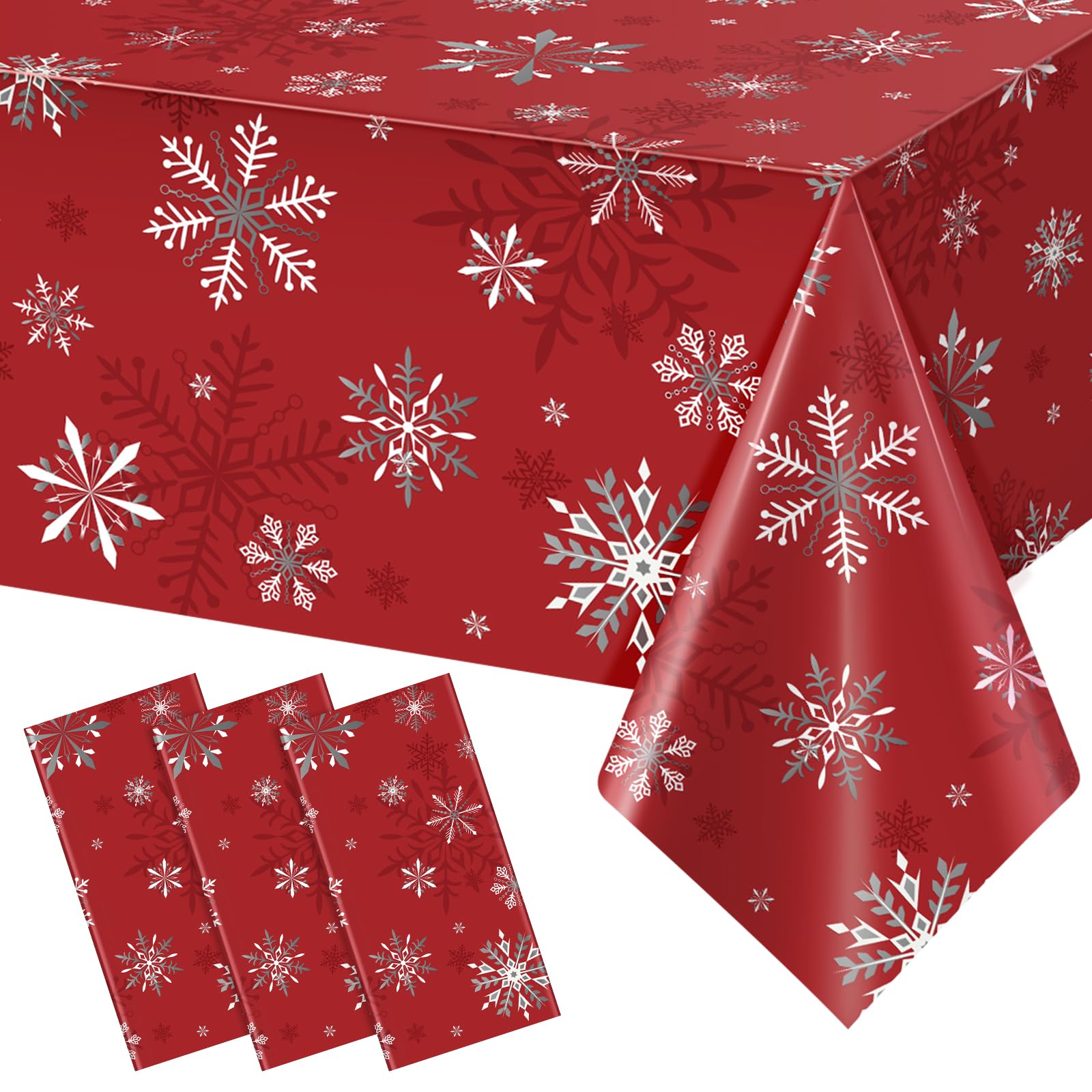 Snowflake Tablecloths - 3 Pack for Parties -17