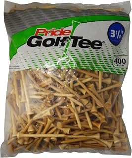 Pride Golf Tee 3-1/4 Inch Deluxe Wooden Golf Tees, 400 Count Bulk - Durable Hardwood, USA Made