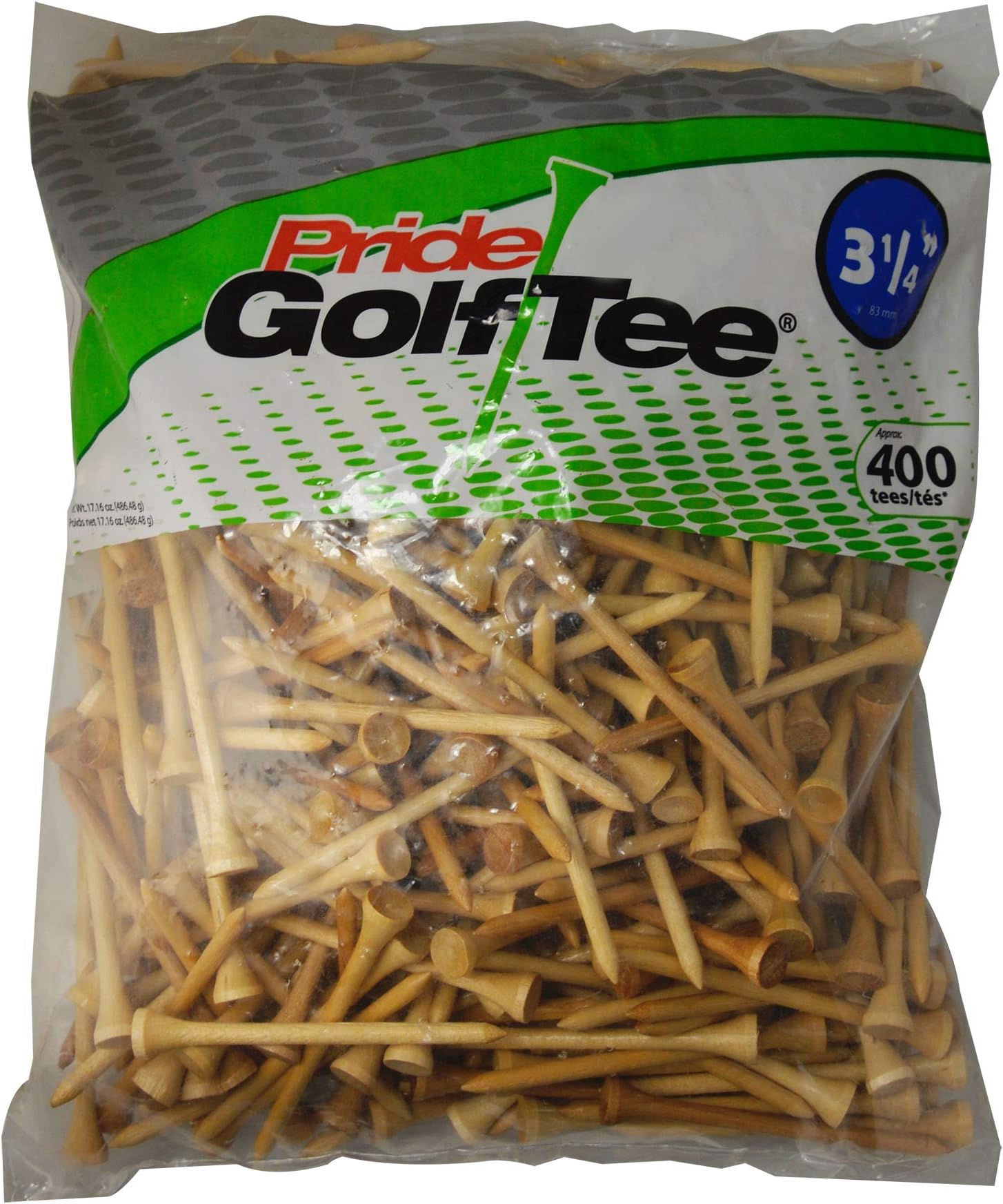 Pride Golf Tee, 3-1/4 inch Deluxe Tee, 400 Count