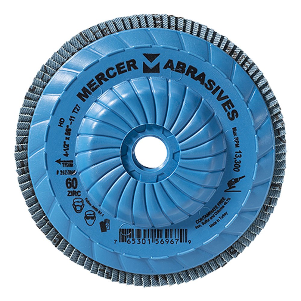 Mercer Industries 262T036 ad alta densità tipo 27, 4 – 1/5,1 cm "x 5/20,3 cm -11 grana 36 zirconia flap Disc Trimmable (confezione da 10), 262T060