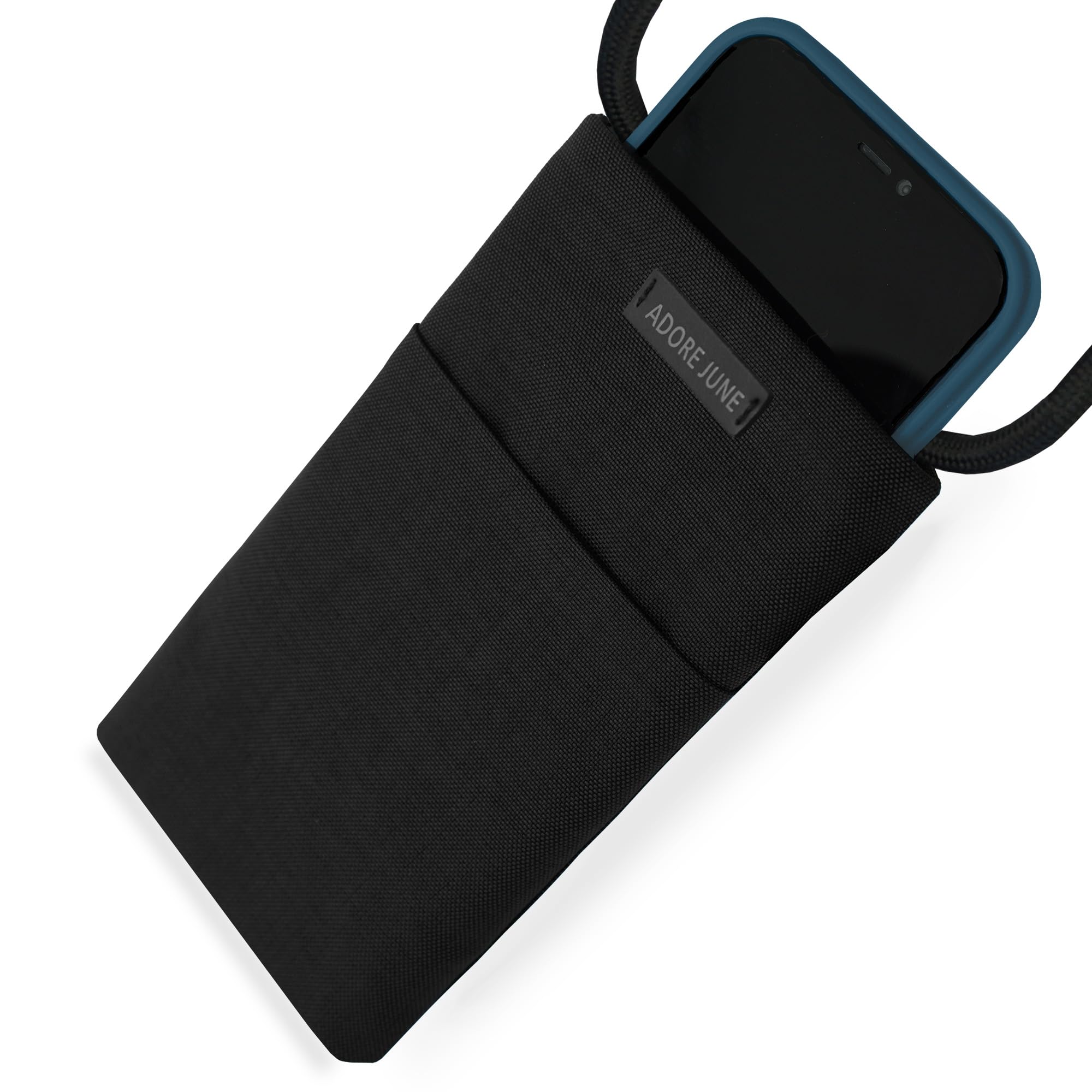 Adore June Move Handy Umhängetasche Crossbody 6,7-7,0 Zoll Schwarz | Kompatibel mit iPhone 17 Pro Max, iPhone 16 Pro Max, Galaxy S26 Ultra / S25 Ultra - verstellbares Band, gefertigt in Europa