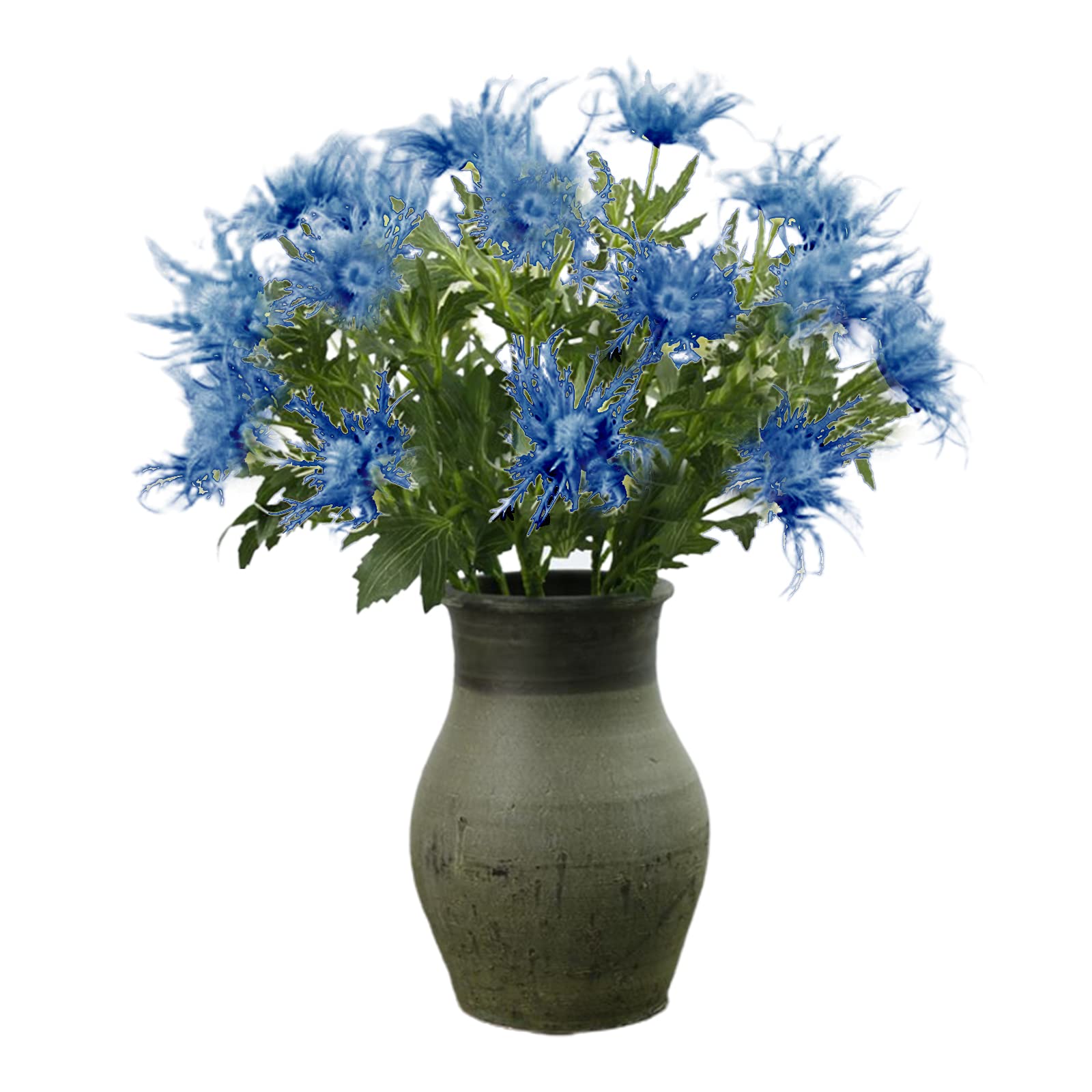 MISNODE 3 Pcs Artificial Eryngiums Plants, 26 Inch Faux Eryngiums Blue Eryngium Faux Plants Wedding Bouquet, Fake Eryngium Foetidum Simulation Sea Holly (Blue)