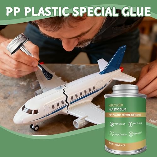 Miniatura 7 de Pegamento de plástico, adhesivo de plástico de 4.1 fl oz con cepillo, pegamento transparente súper fuerte para PP, ABS, PVC, acrílico, miniaturas,