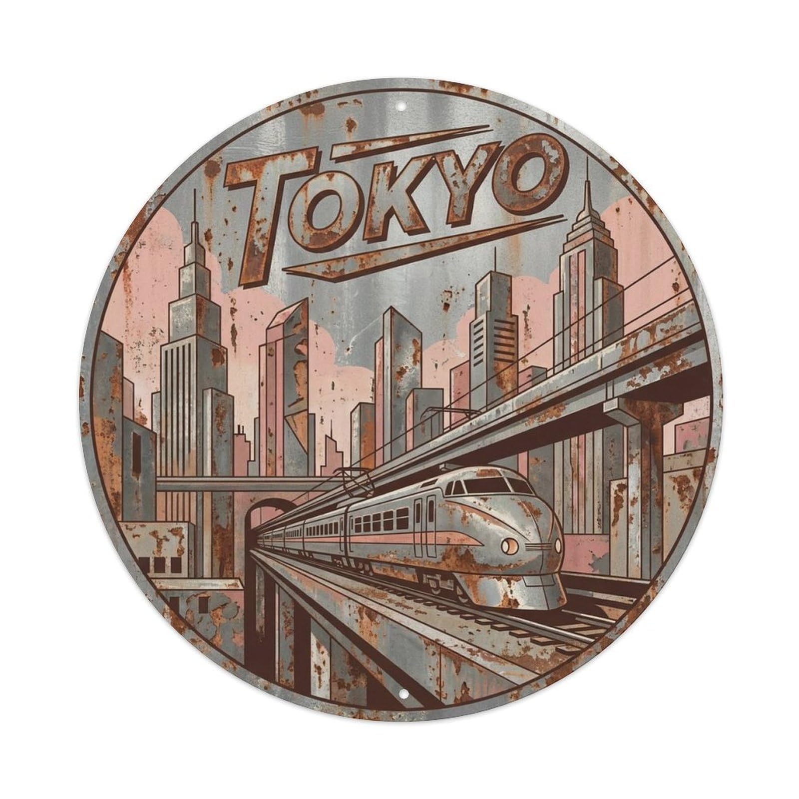 Tokyo Japan Woodblock Travel Cultural Festival Culture Metal Tin Sign