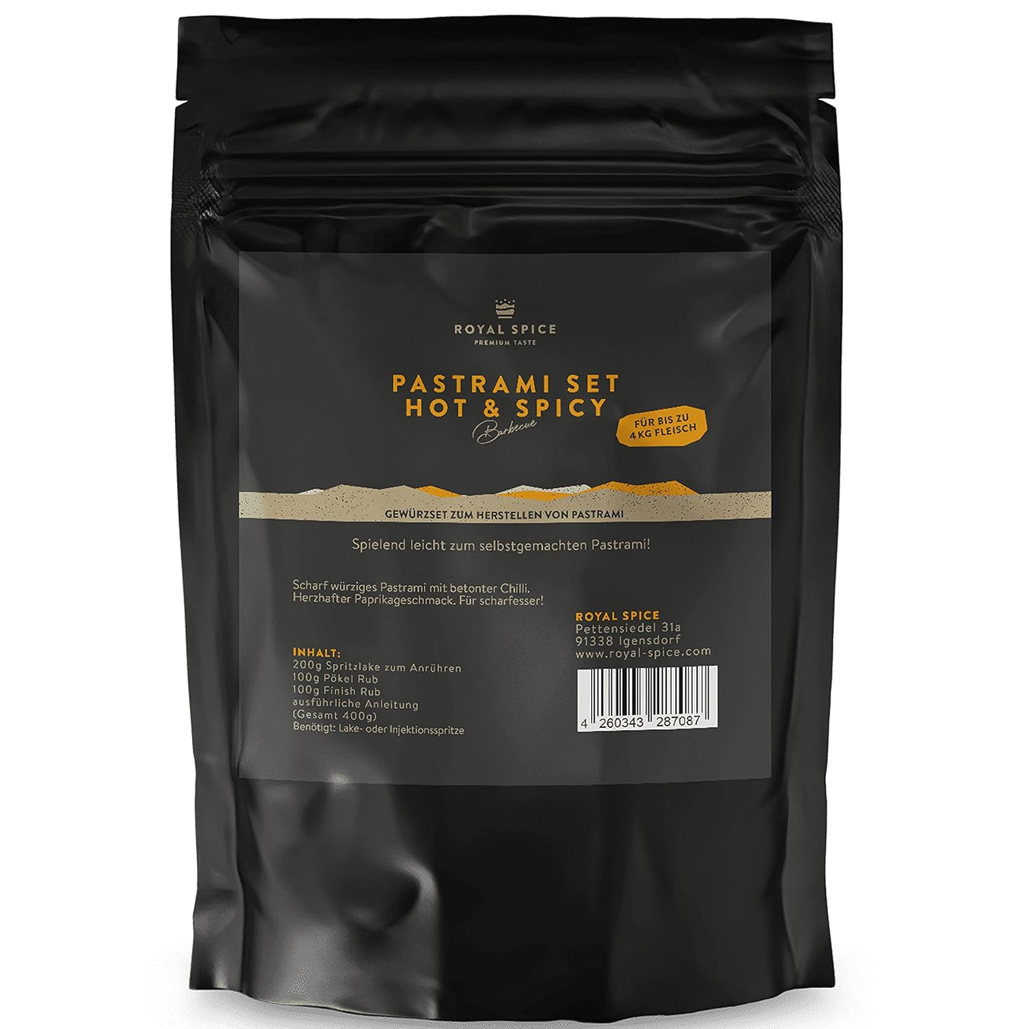 Royal Spice Pastrami Set Hot & Spicy 400g für 4kg Fleisch 3er