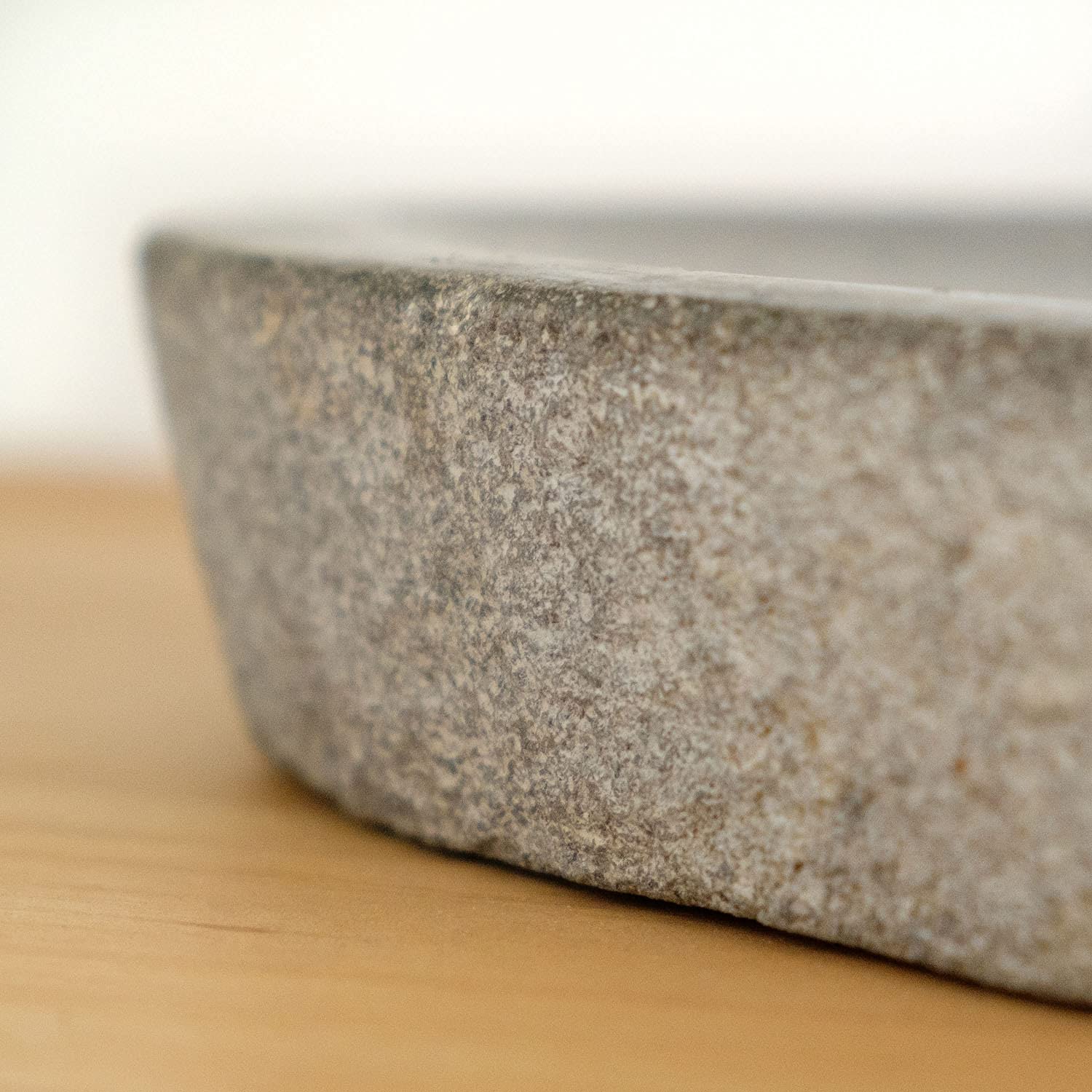 Lavabo redondo de piedra natural gris 40 cm WOHNFREUDEN