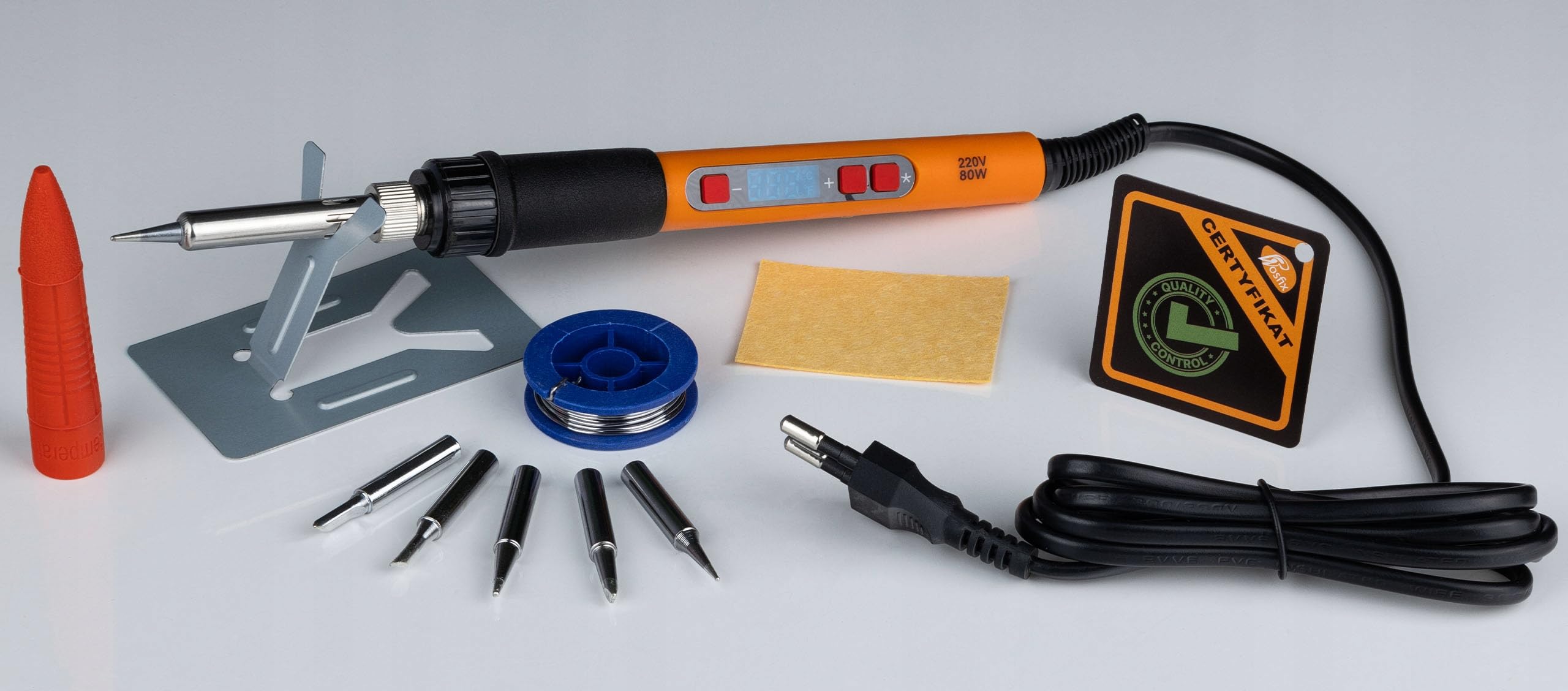 Stacja lutownicza 16 w 1 Rosfix 858D Ultra 700 W + precyzyjna lutownica 80 W LCD, 100-500°C, 3 pamięci, 3 dysze, spawarka do tworzyw sztucznych, mata silikonowa, akcesoria, etui