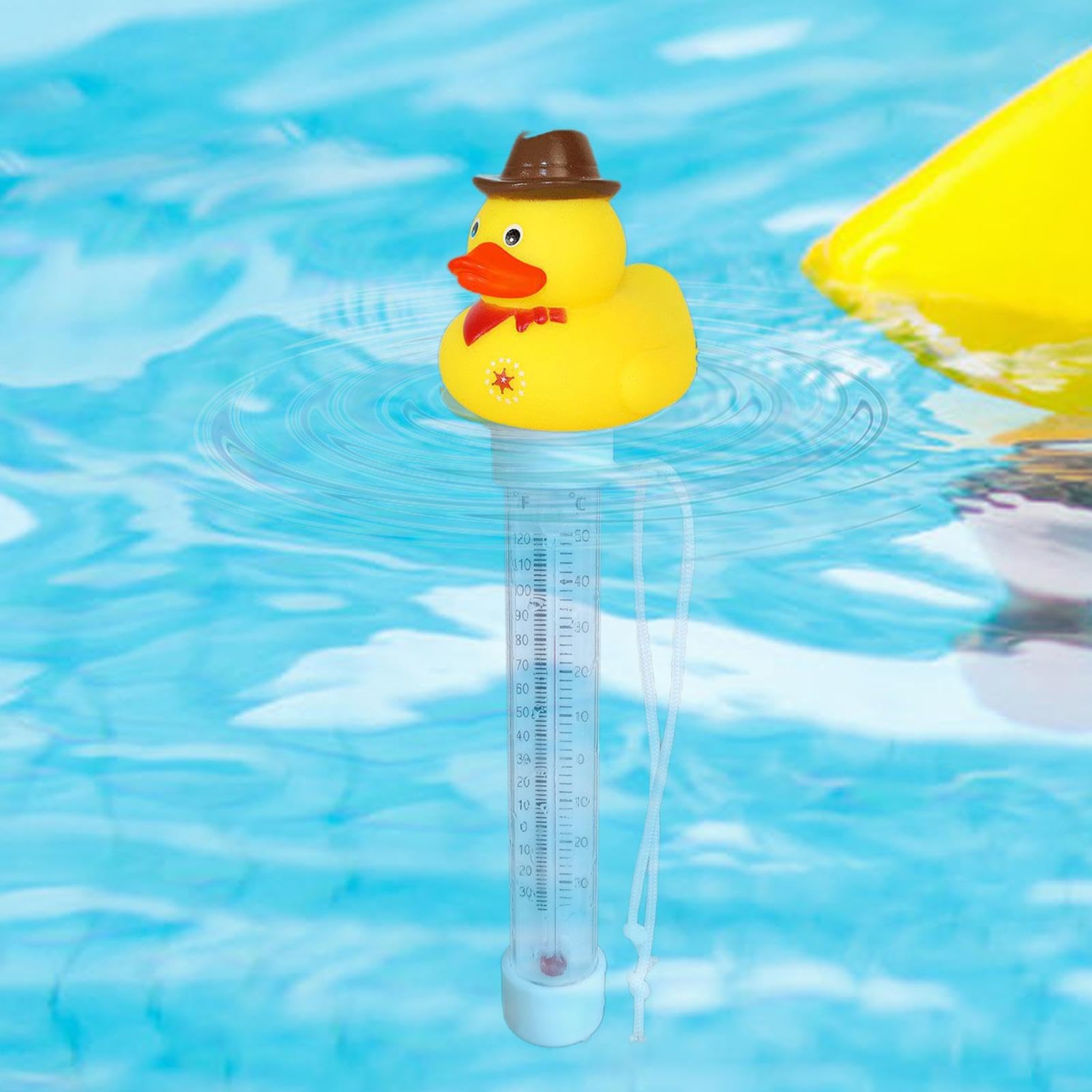 Duck Floating Pool Thermometers | Duck Thermometers for Water Temperature - Ice Bath Thermometers, Accurate, with Long Rope for Pool, Spa