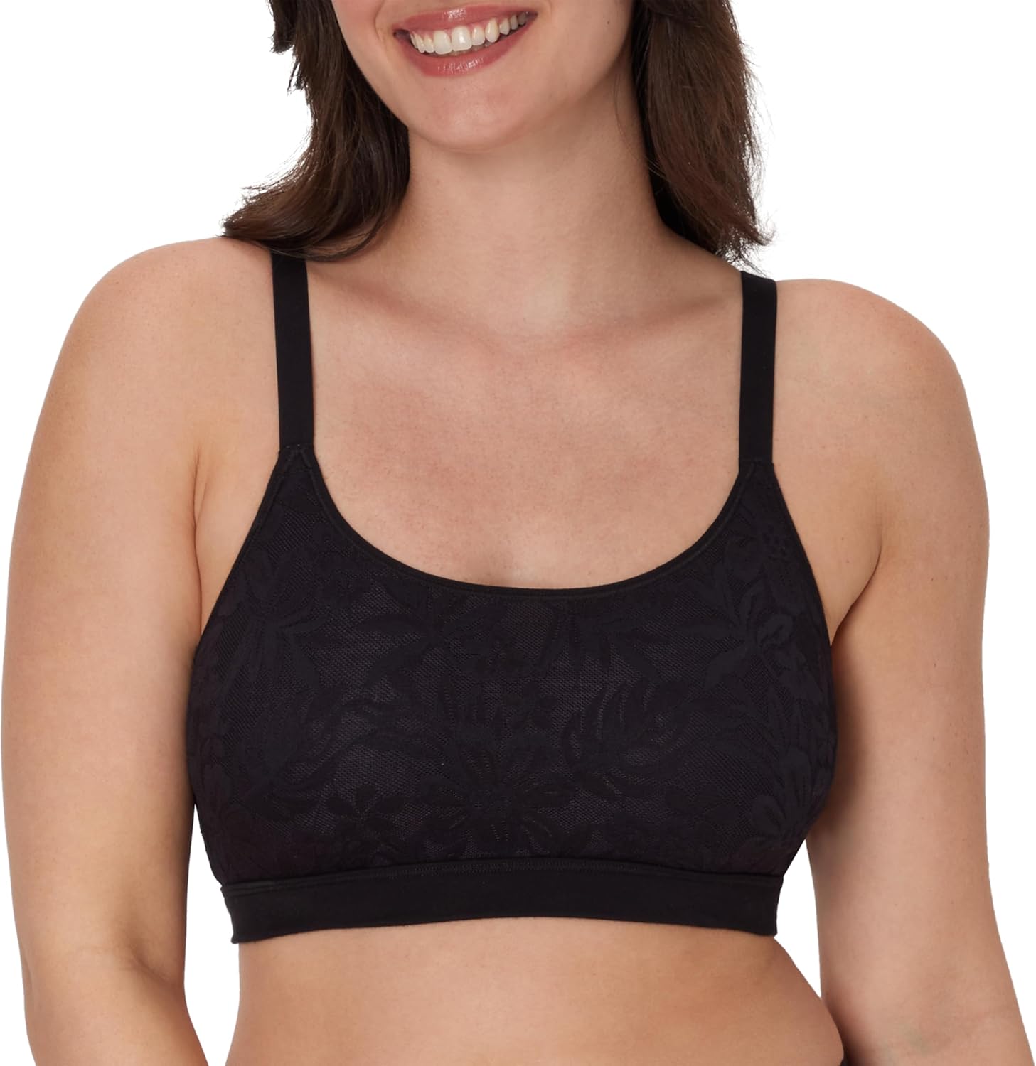 Bali Womens Breathe Bralette, Cotton Modal Wireless Bra, Lightweight Breathable Pullover Bralette, Convertible Straps