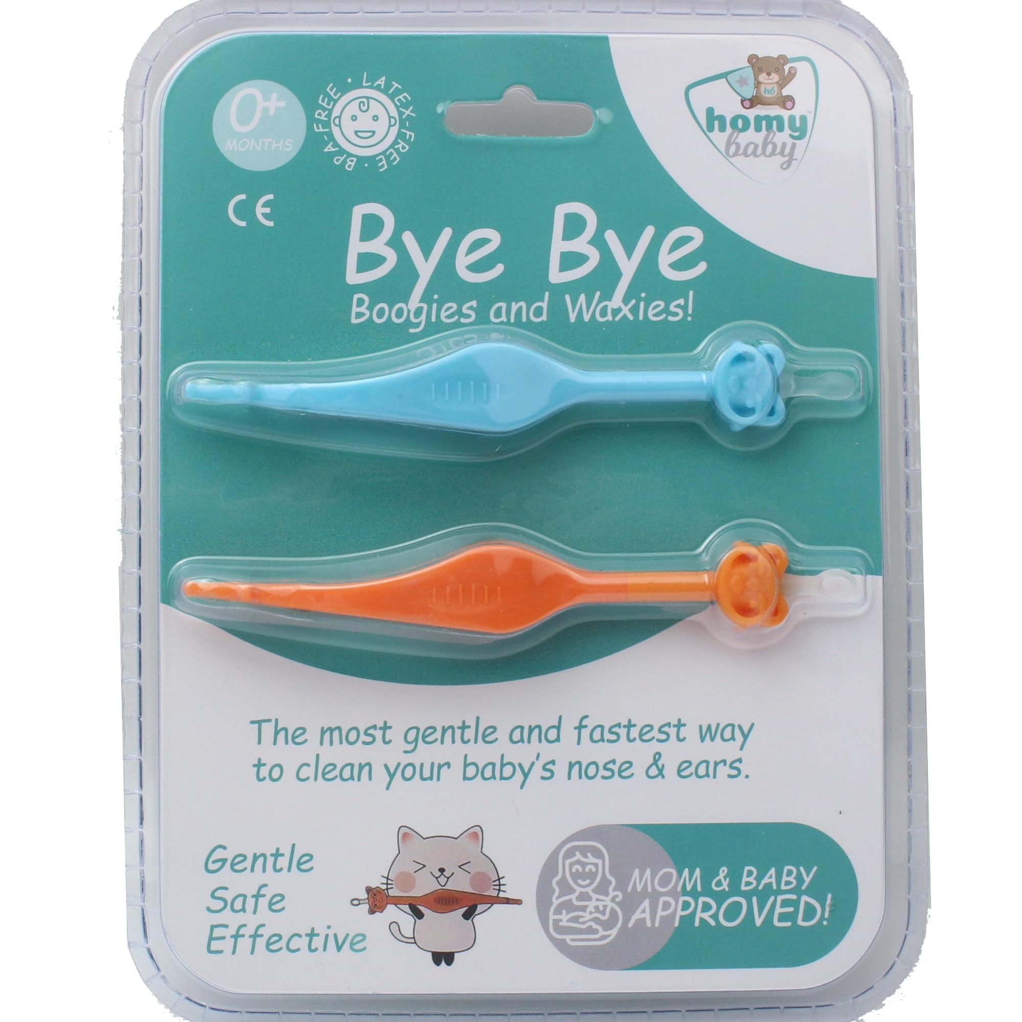 HOMYBABY® Bebe Nasen (x2) - Und Ohrenreiniger für Babys und Kinder, Entfernung von Ohrenschmalz und Rotz - Einfache und sichere Reinigung von Nase und Wachs Ihres Kindes