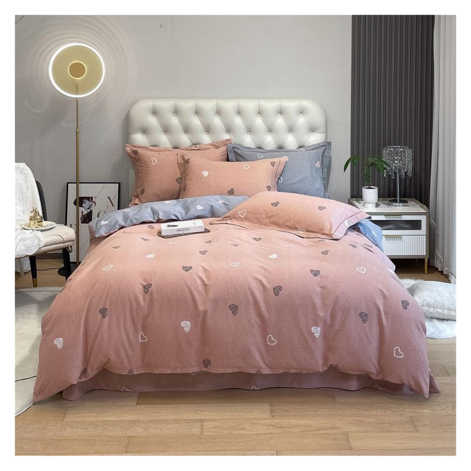 Housse de couette cœur en coton pour une chambre cocooning et chaleureuse