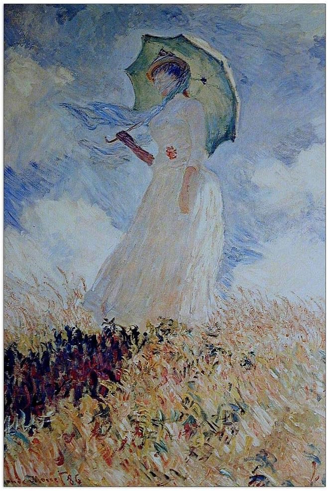 Monet Claude - Lady with umbrella Decorative Panel, 27.5x39.5 Inch, Multicolored