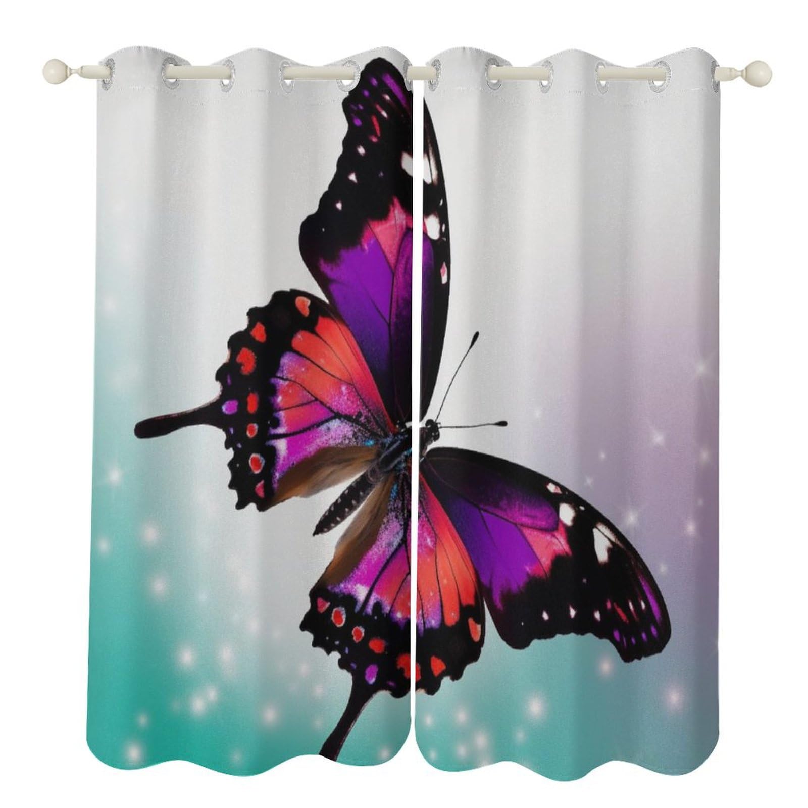Rideaux occultants thermiques papillons anti-froid pour chambre