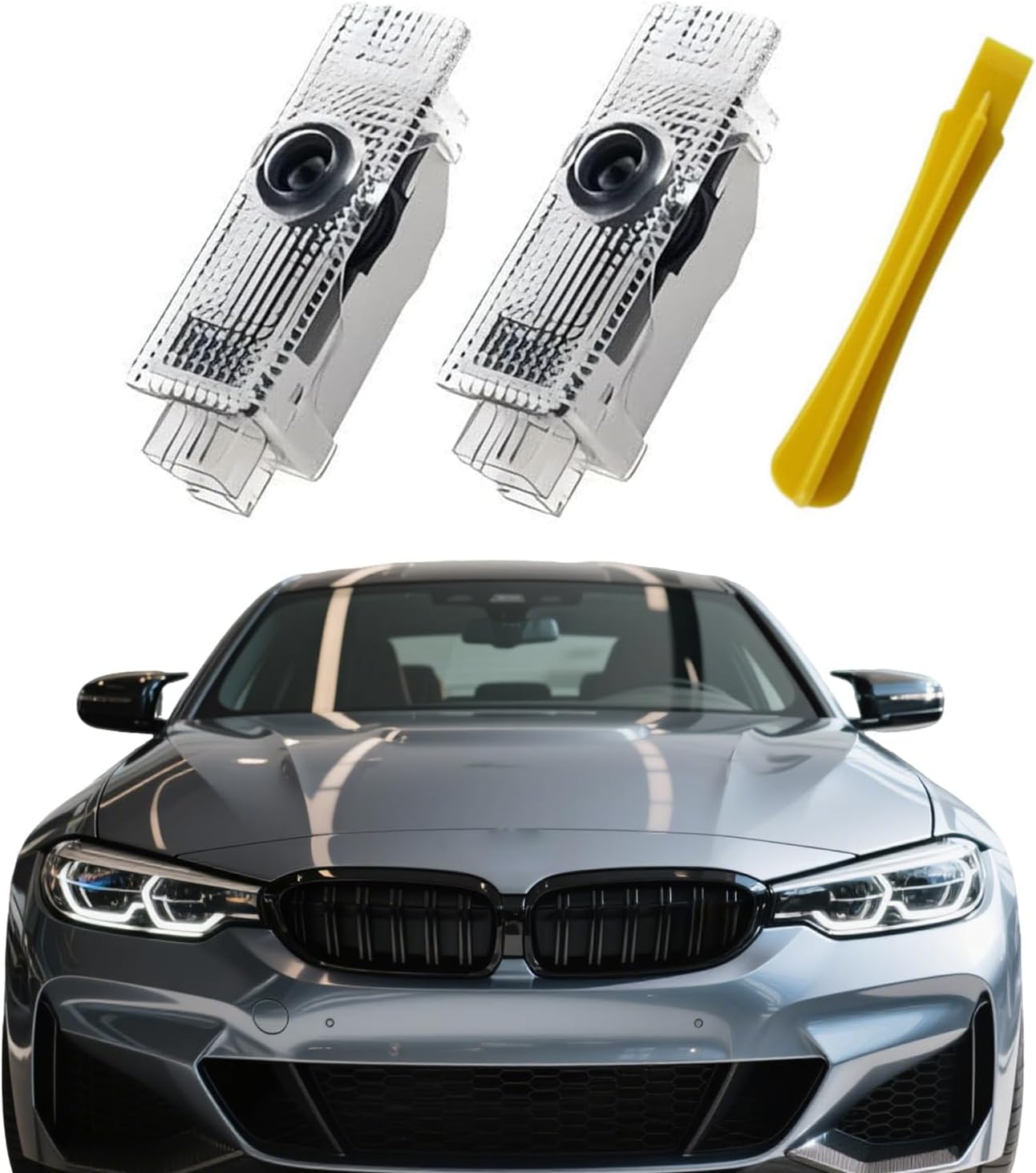 2pcs Car Door Lights Logo Projector Compatible with 1/3/4/5/6/7, x1/x2/x3/x4/x5/x6/x7, M/328i/28i/530i/528i/e92 Series Accessories,Welcome Lights Puddle Lights 3D Shadow Ghost Light(M Logo)