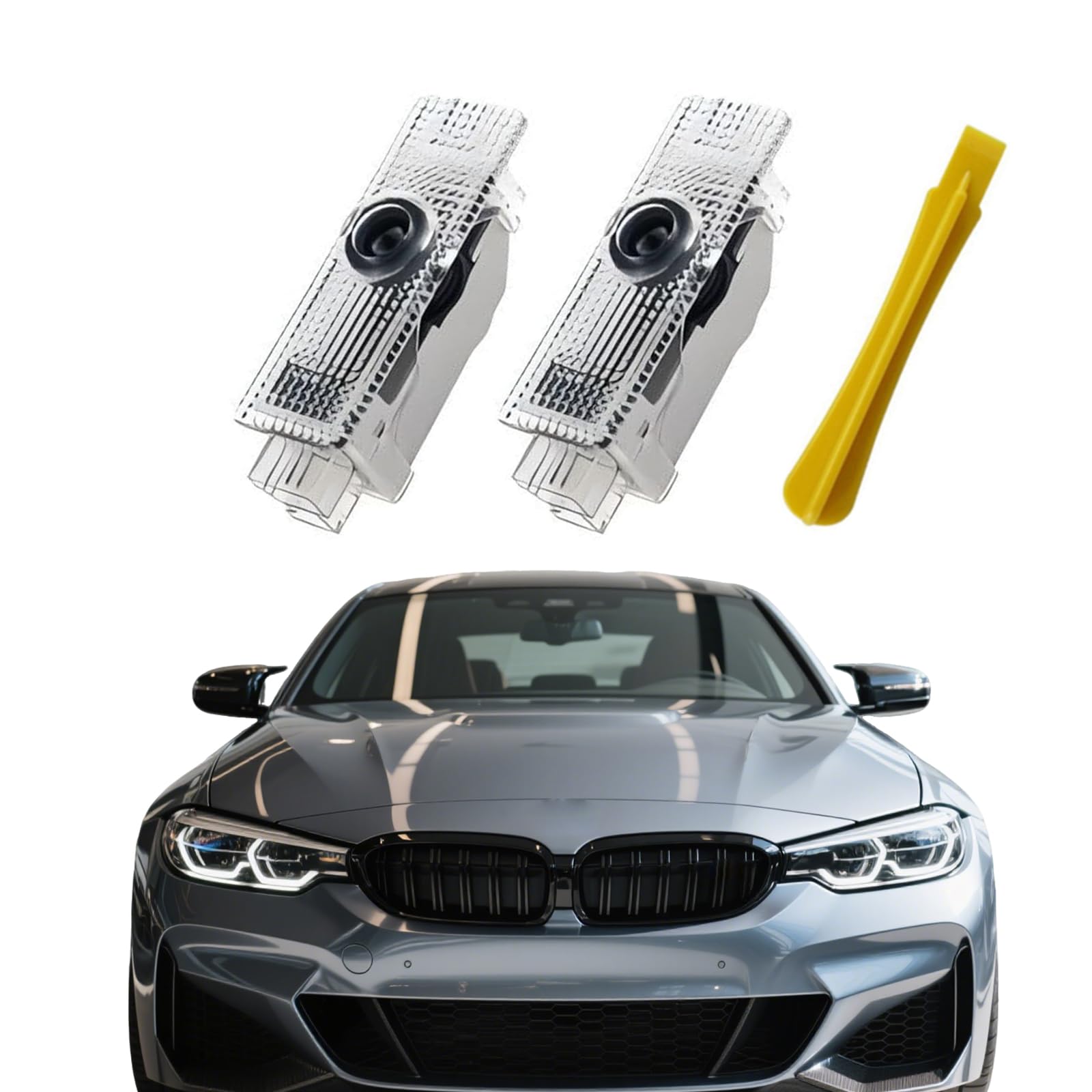 2pcs Car Door Lights Logo Projector Compatible with 1/3/4/5/6/7, x1/x2/x3/x4/x5/x6/x7, M/328i/28i/530i/528i/e92 Series Accessories,Welcome Lights Puddle Lights 3D Shadow Ghost Light(M Logo)