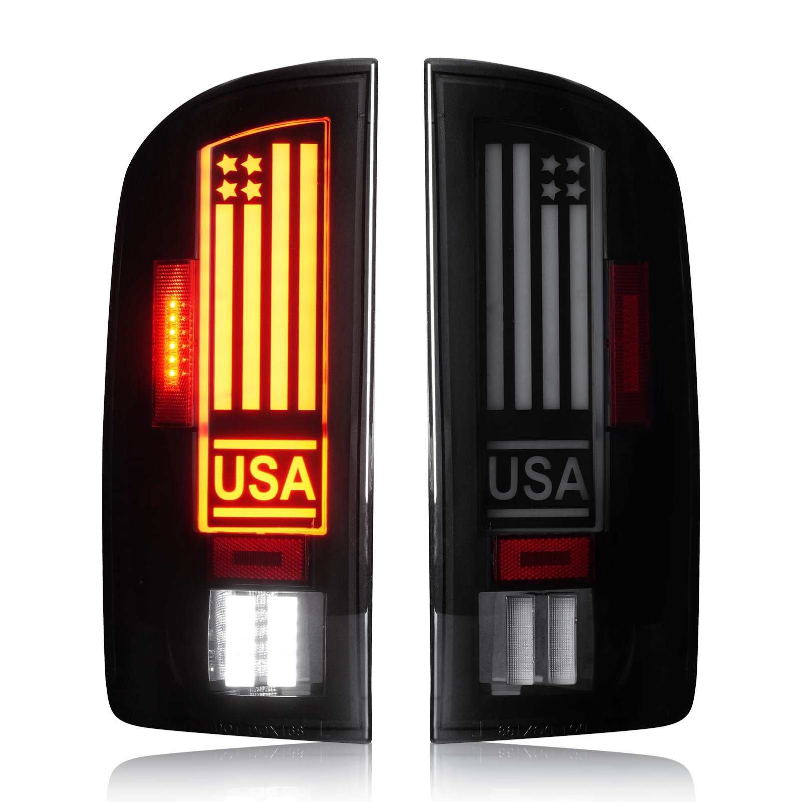 Photo 1 of Tresound LED Tail Light for Dodge RAM 1500 2002-2006, for RAM 2500 3500 2003-2006, Rear Taillight Assembly, 55077348AF, 55077347AF, CH2801147, CH2800147
