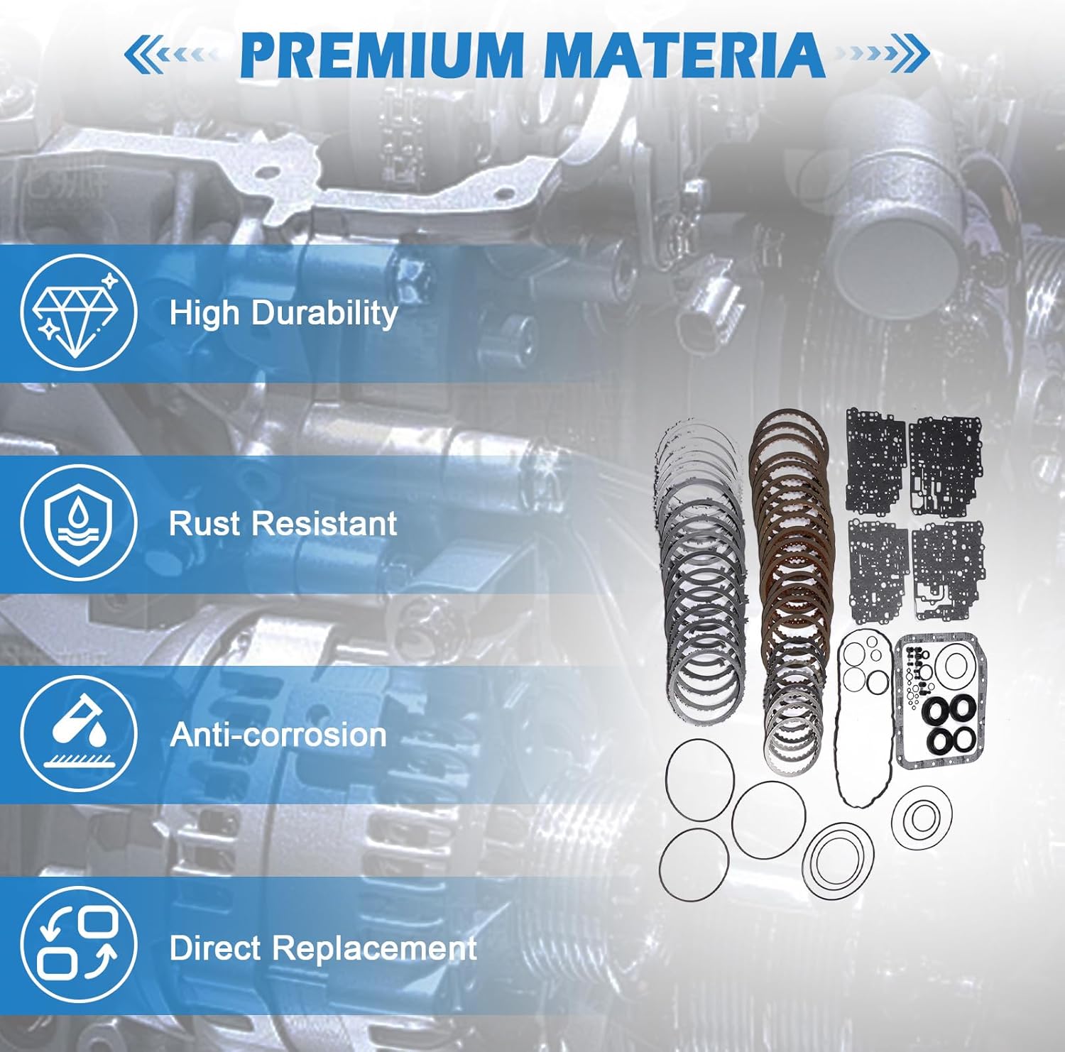 A6GF1 Transmission Master Rebuild Overhaul Kit w/Friction Discs B212820A Compatible with Accent/Elantra Kia Optima/Soul/Sportage 2011 2012 2013 2014 1.6 1.8 2.0L-2.4L