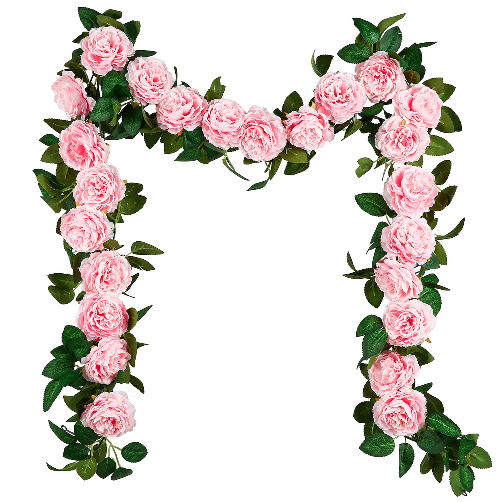 Tuocal 3PCS/19.6FT Peony Garlands Flower Artificial Peony Vine Hanging Peony Garlands for Outdoor Indoor Home Garden Wedding Arch Wall Decoration, Pink