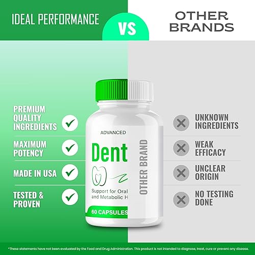 Miniatura 7 de Dentipro - Cápsulas de salud dental, píldoras de suplemento Dentipro para dientes y encías, máxima fuerza, avanzadas, totalmente naturales para el
