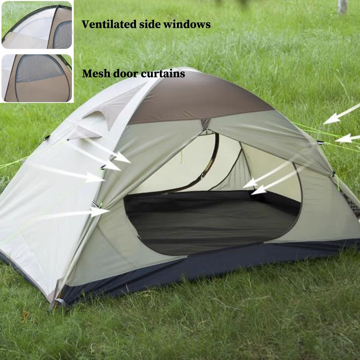 Namiot Z Plecakiem 2 Osoby/3 Osoby Wodoodporny, Aluminiowy Namiot Plażowy Z Baldachimem Do Biwakowania Na Świeżym Powietrzu 4-sezonowy Namiot Turystyczny (Color : A, Size : 3 person)
