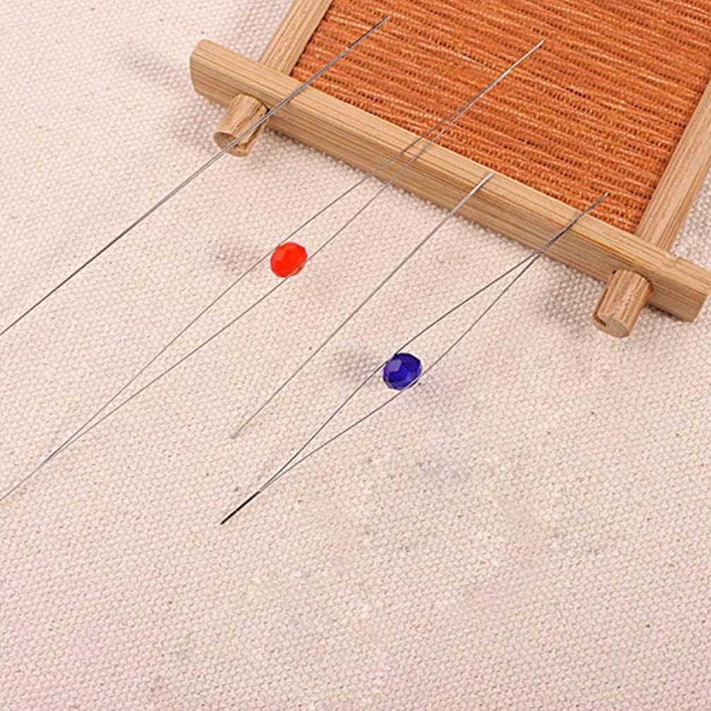 Wakauto 20pcs Beading Embroidery Needles Needles for Crafting and Sewing for Stringing Rice Beads and Spacer Beads Portable Beading Tools