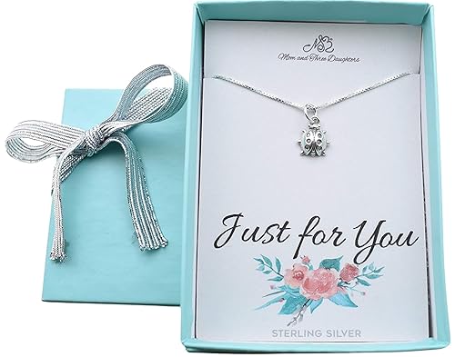 Ladybug Necklace in Sterling Silver. Ladybug Gifts. Ladybug Jewelry for Girls Women. Gifts for Women. Gifts for Girls. Jewelry. Sterling Silver