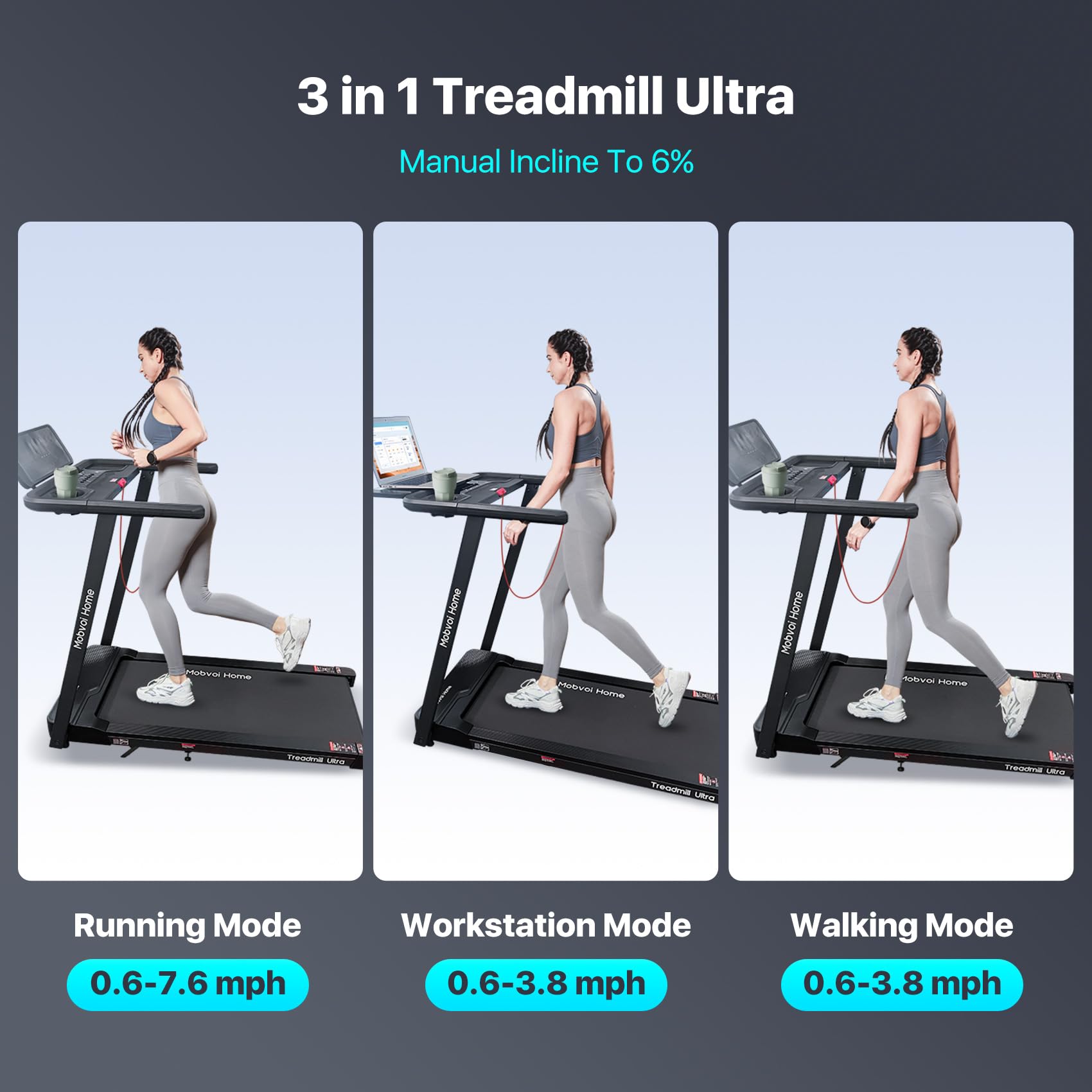 Mobvoi Walking Pad Treadmill Under Desk Smart Machine - Dettaglio