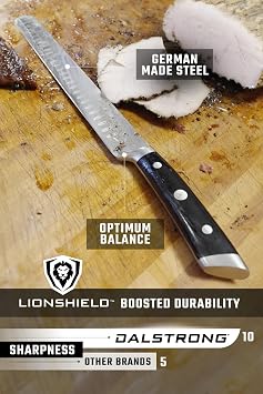 Dalstrong スライス&カービングナイフ 30.5cm(12インチ) グラディエーターシリーズ グラントンエッジ ジャーマン高炭素スチール G10ハンドル シース付き NSF認定 30.5cm(12インチ)スライス&カービングナイフ ブラックG10ハンドル | 56+ HRC - フルタングG10ハンドル - シース - バーベキューブリスケット用 - ホリデーターキーカービング - カスタマーサポート付き