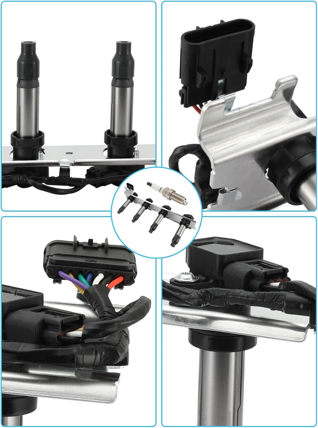 Set Of 2 UF372 Ignition Coil Pack (4.6L Only) 2004-2006 For Cadillac DeVille Seville SRX STS XLR,For Pontiac Bonneville 2004-2005, Replace # C1509 12585765 5C1552 89017778