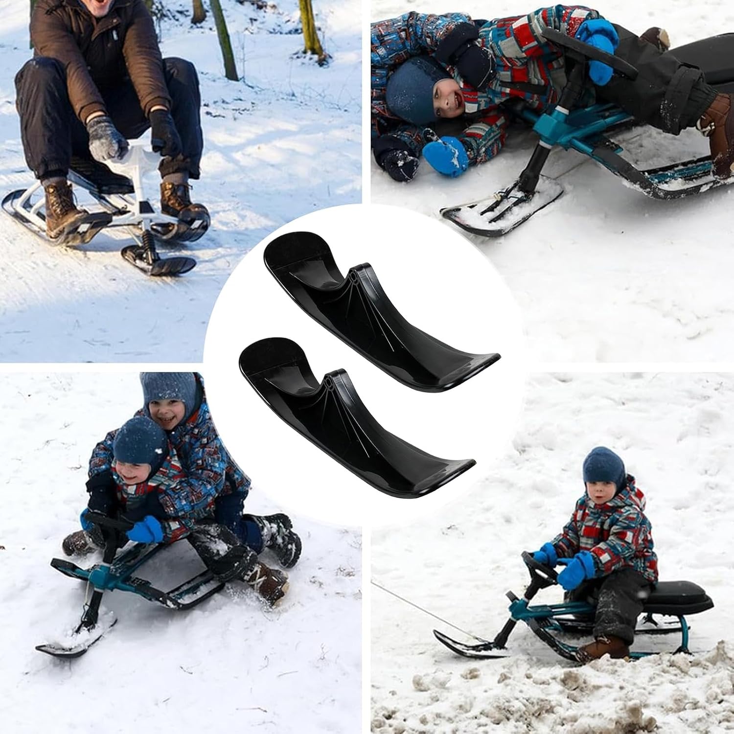 Sled Conversion Kit 1 Pair Lightweight Ergonomic Winter Sports Sledge | Snow Scooter Ski Sled Kit for Sand Grass Uneven Gravel Roads Park Beach Outdoor Adventure