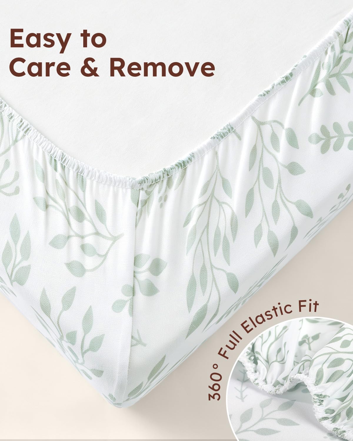 2-Pack Baby Crib Sheets 52x28 (Green+Leaf) M33530