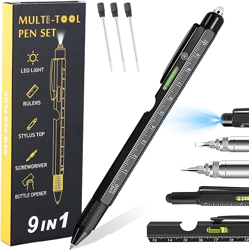 Stylo Multifonction 9 en 1, Cadeau Homme Rigolo et Utile,