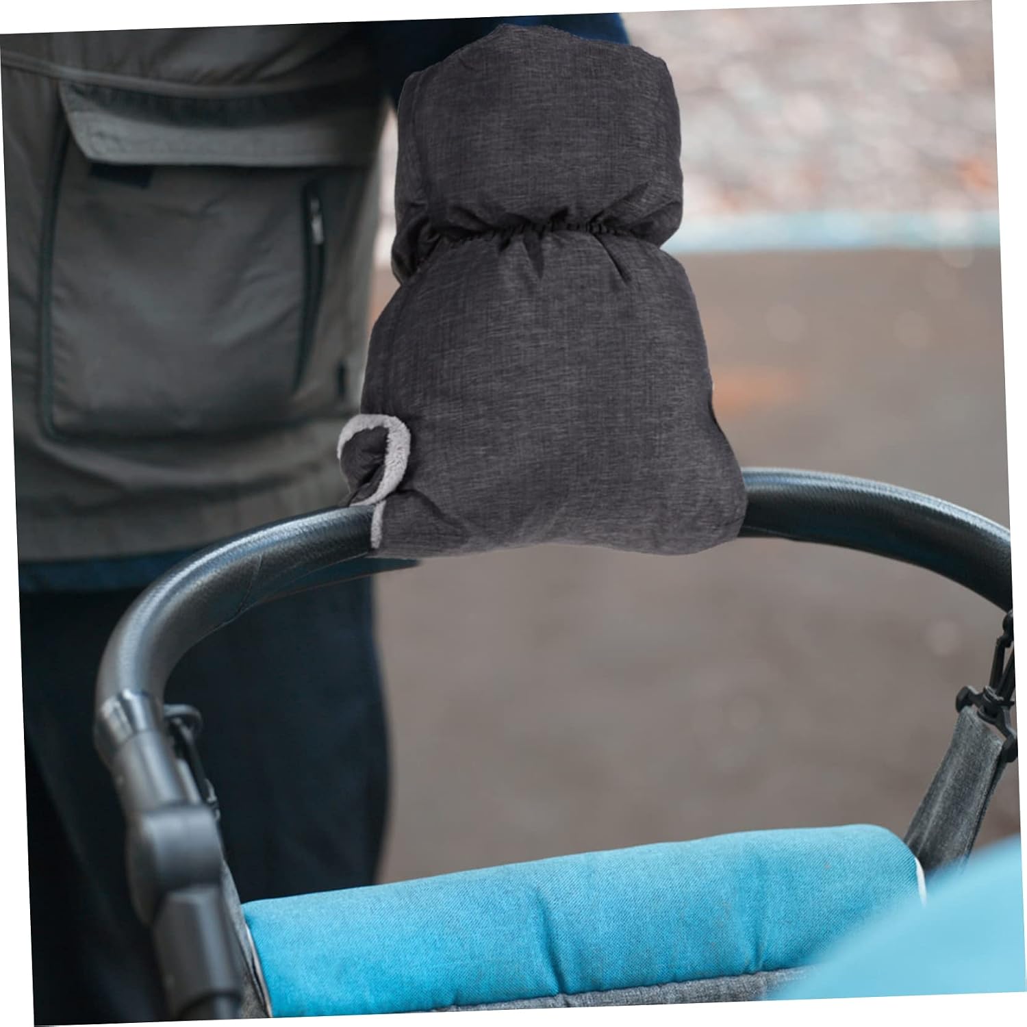 GARVALON 1pair Stroller Gloves Warm Freeze Handmuffs for Parents Fleece Lined Pram Mittens Design for Standard Strollers and Shopping Carts