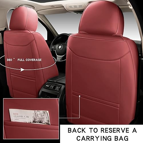 Miniatura 3 de Fundas de asiento de automóvil de cuero de cobertura completa de ajuste universal para automóviles, sedanes, camiones, SUV, protector de asiento de