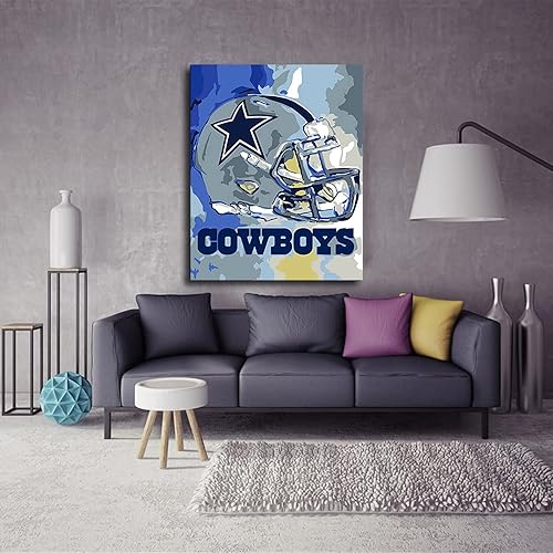 Miniatura 6 de Póster de fútbol americano de los Dallas City Cowboys, diseño deportivo, lienzo impreso para pared, pintura para decoración del hogar (sin marco, 16