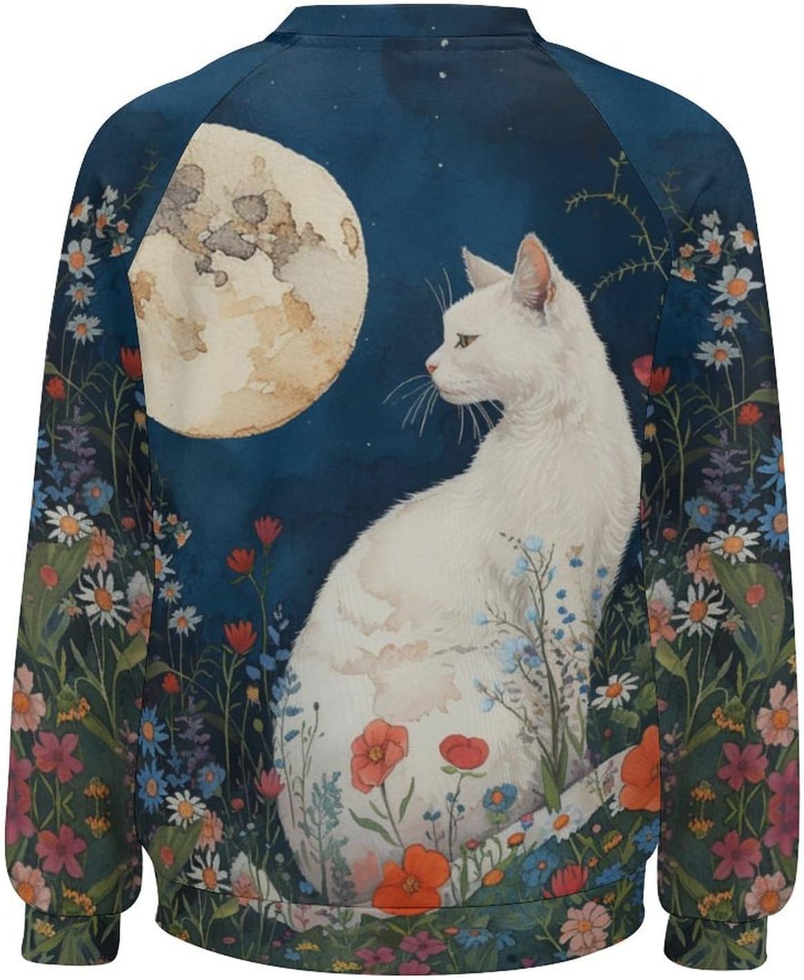 Cat Sweatshirts for Women Long Sleeve Crewneck Pullover Cotton Casual Plus Size Causal Fall Lounge Sweater - Image 6