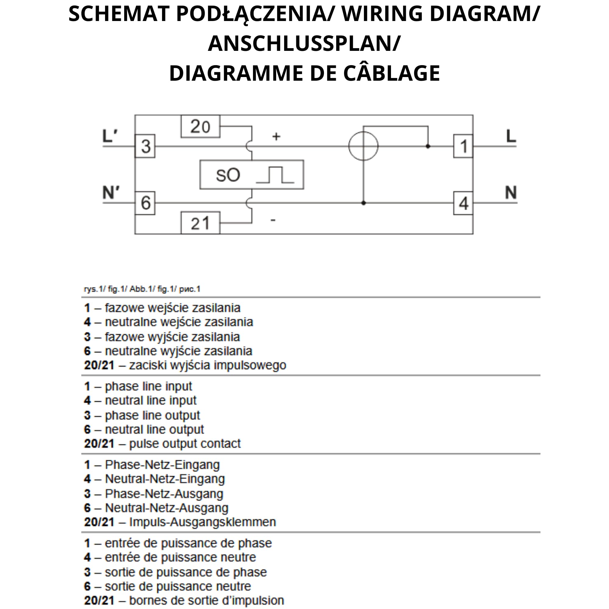 1-fazowy Wskaźnik Zużycia Energii Elektrycznej 40A 50Hz Szerokość 1 Moduł 2000imp/kWh Montaż Szyna DIN TH-35mm (wskaźnik cyfrowy LCD 6+1)