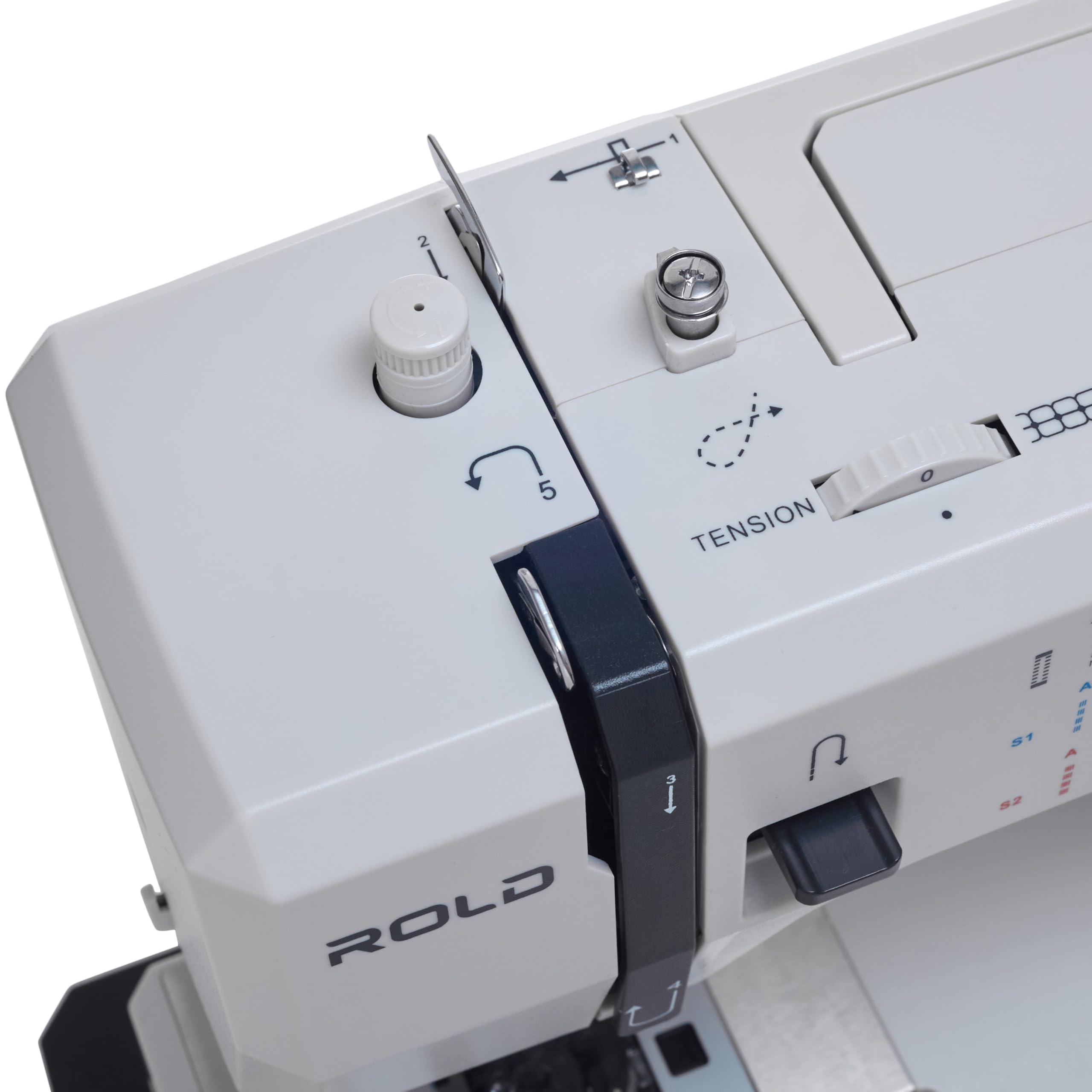 ROLD G70 Nähmaschine mit 34 Nähprogramme, Automatisches Knopfloch, 100-Watt-Servomotor, Nadeleinfädler, Edelstahl-Nähplatte