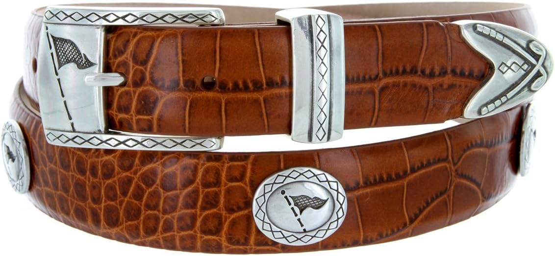 Tournament_Men's Genuine Full-Grain Cowhide Leather Designer Golf Dress Belt,1-1/8"(30mm) Wide
