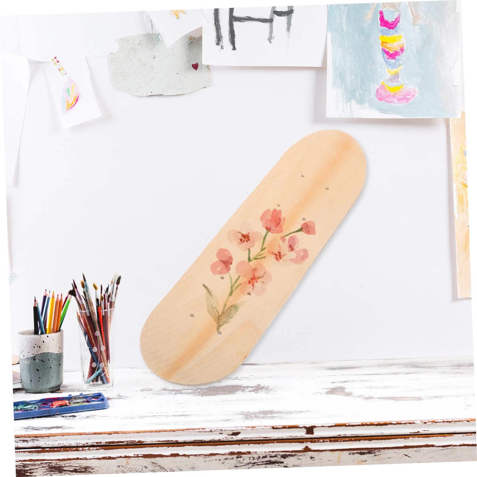 2 Piezas Tabla Skate Infantil de Arce Pintar para Graffiti Monopatín DIY Personalizable para Resistente y Creativa para Pintar y Decorar