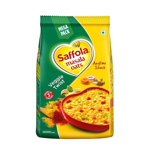 Saffola Masala Oats | Tasty Evening Snack| Healthy Snack| Veggie Twist| 500g