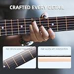 ADM Kits de guitare acoustique pour débutants Adultes - 38" Ensemble de guitares en acier avec leçon en ligne Ensemble de départ Guitarra en bois avec sac, sangle, pics, Capos, Kazoo (Noir, 38 De pouce)