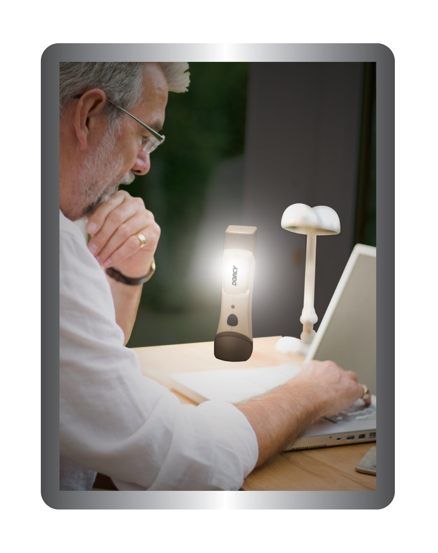 Dorcy 41-1032 Failsafe Rechargeable LED Emergency Flashlight, 23-Lumens, White and Grey Finish Home Improvement
