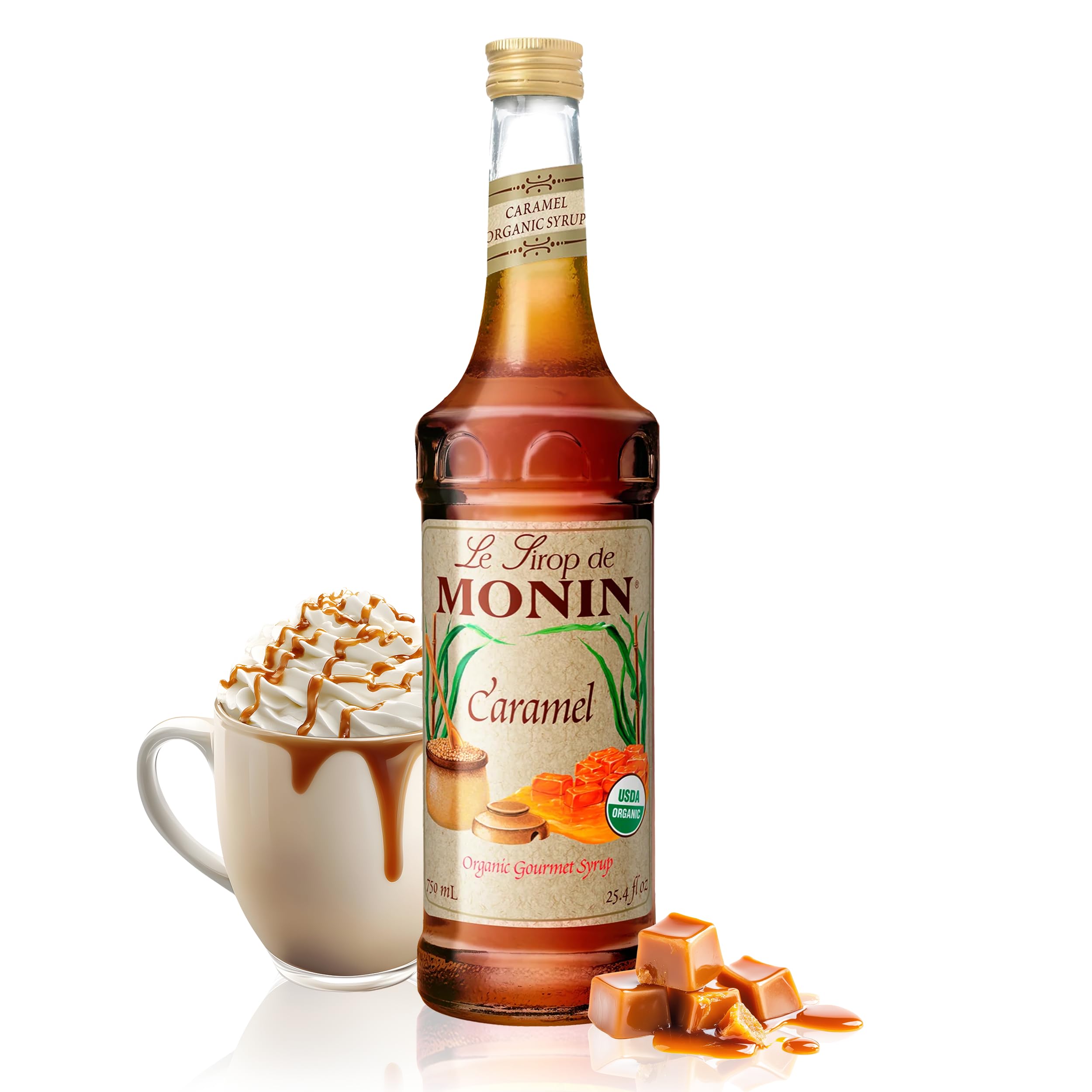 Monin Organic Syrup Caramel - Single BottleUSDA Organic